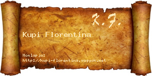 Kupi Florentina névjegykártya